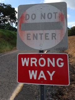 wrong way